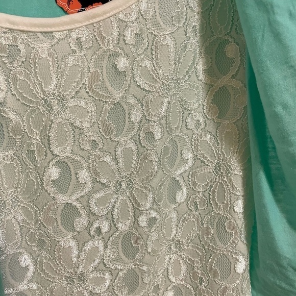 Mint Green Top With White lace Tank Size Small NEW - Picture 8 of 8
